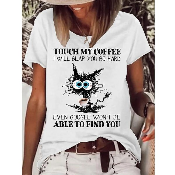 Cotton Cat Letter Print Tee - Image 13