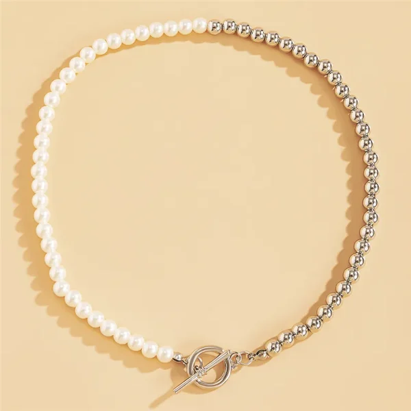 Pearl Stitching Buckle Choker - Image 6