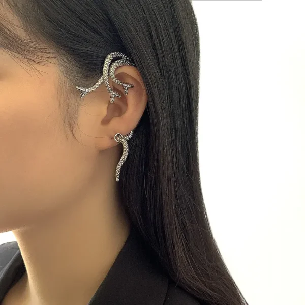 Geometric Pearl Rhinestone Ear Clips - Image 12