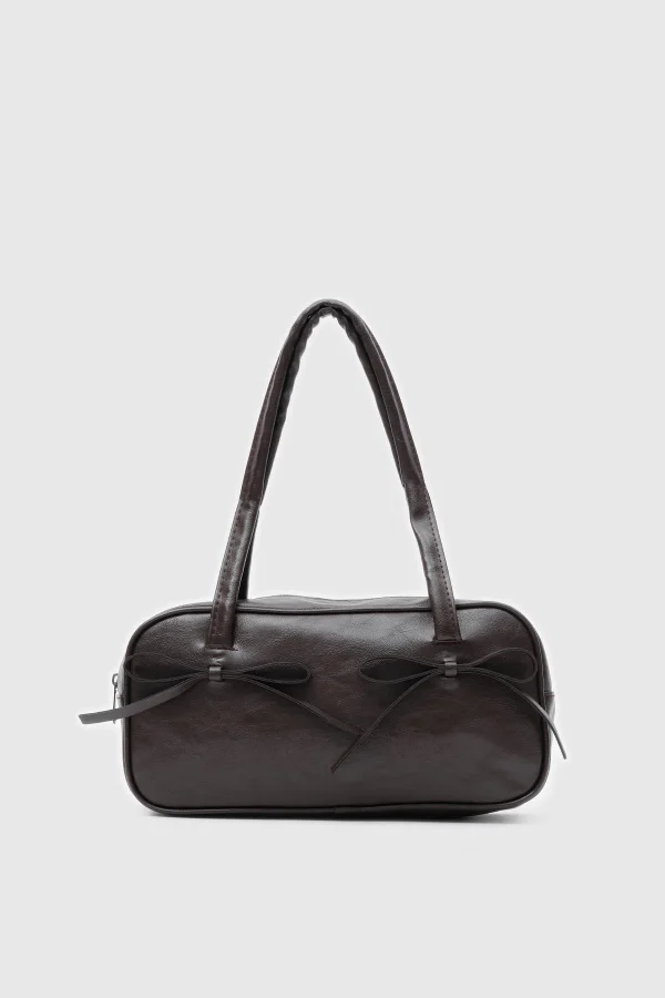 Elegant Brown Faux Leather Handbag