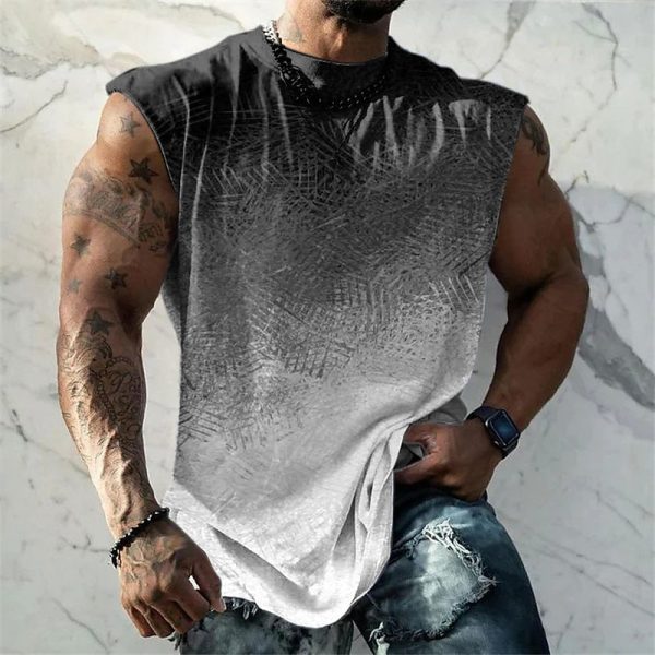 Smile Face Graphic Vest Sleeveless Crew Neck 3D Print Daily Sports Muscle Tee - Image 7