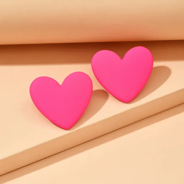Heart-Shaped Matte Earrings - Image 9
