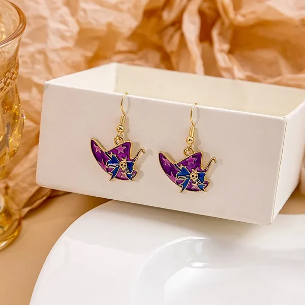 Pumpkin Spider Enamel Earrings - Image 10