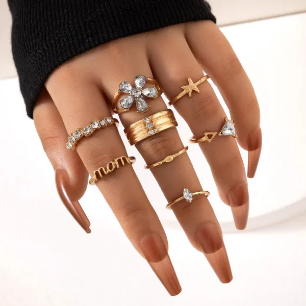 Snake Butterfly Rhinestone Open Rings - Image 8