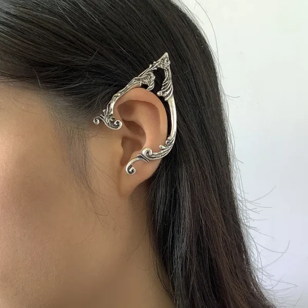 Geometric Pearl Rhinestone Ear Clips - Image 8