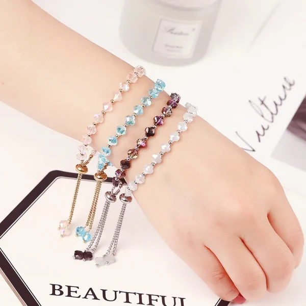 Adjustable Crystal Bead Bracelet - Image 4