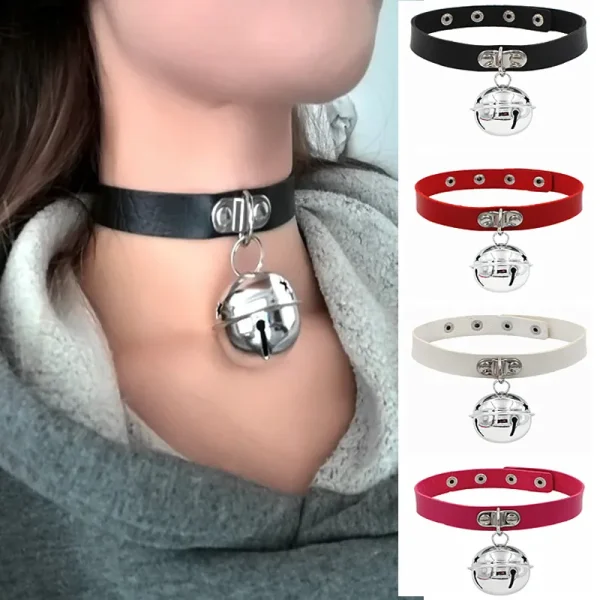 Punk Leather Patchwork Choker - Image 11