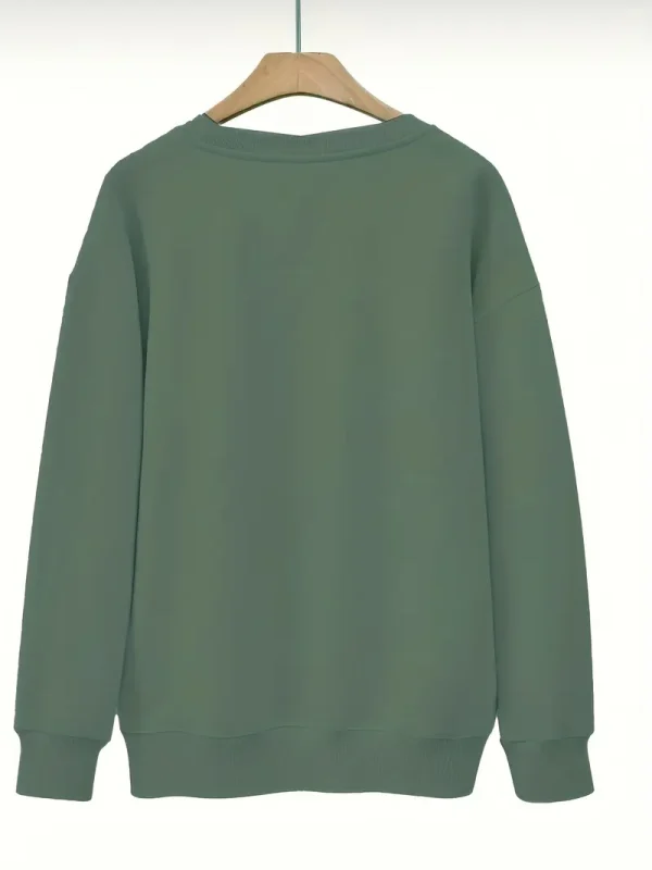 Coral Sea Cartoon Print Casual Round Neck Long Sleeve Shirt - Image 2